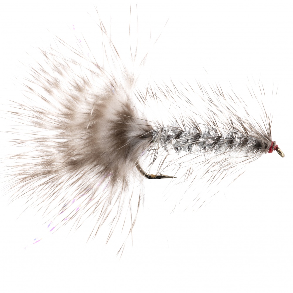 The Essential Fly Silver Grizzly Bugger Fishing Fly